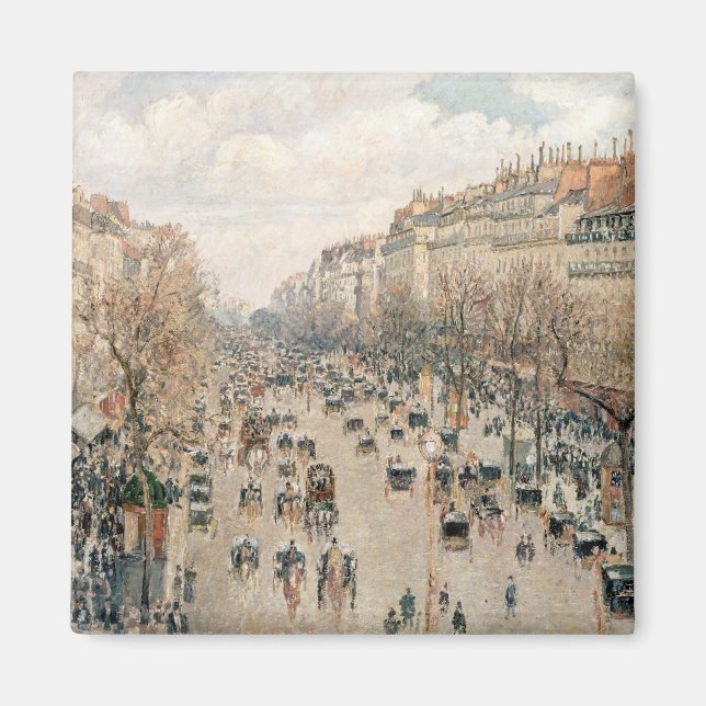 Pissarro - Boulevard Montmartre, Afternoon Sun Magnet (Front)