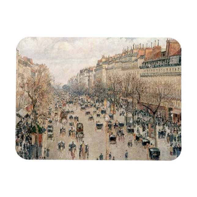 Pissarro - Boulevard Montmartre, Afternoon Sun Magnet (Horizontal)