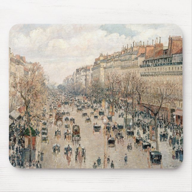 Pissarro - Boulevard Montmartre, Afternoon Sun Mouse Mat (Front)
