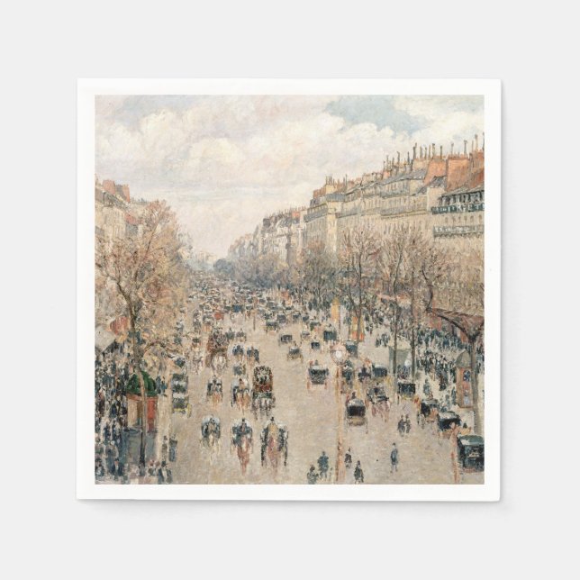 Pissarro - Boulevard Montmartre, Afternoon Sun Napkin (Front)