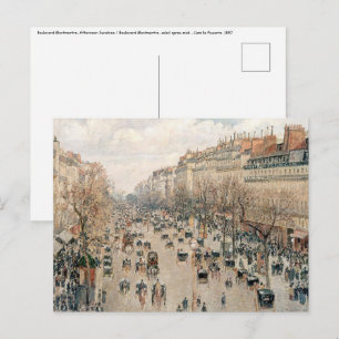 Pissarro - Boulevard Montmartre, Afternoon Sun Postcard