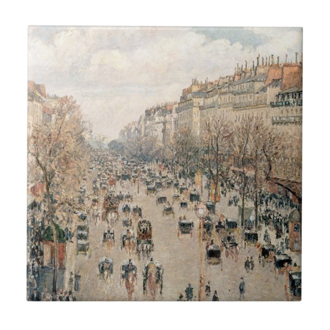 Pissarro - Boulevard Montmartre, Afternoon Sun Tile (Front)