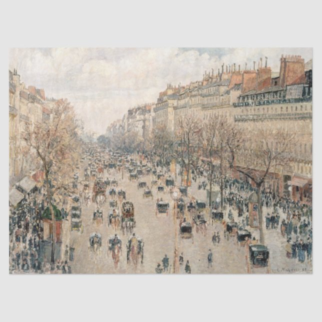 Pissarro - Boulevard Montmartre, Afternoon Sun Tissue Paper (Front)