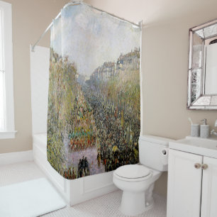 Pissarro - Boulevard Montmartre, Mardi Gras Shower Curtain