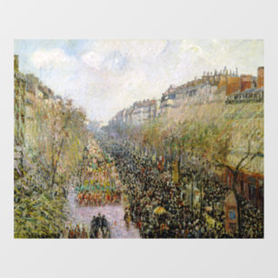 Pissarro - Boulevard Montmartre, Mardi Gras Window Cling