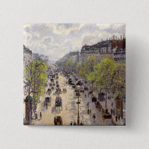 Pissarro - Boulevard Montmartre, Spring 15 Cm Square Badge