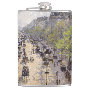 Pissarro - Boulevard Montmartre, Spring Hip Flask