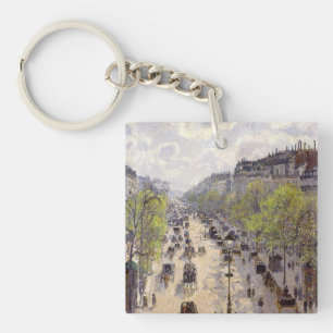 Pissarro - Boulevard Montmartre, Spring Key Ring