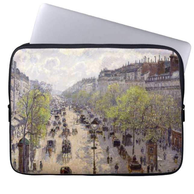 Pissarro - Boulevard Montmartre, Spring Laptop Sleeve (Front)