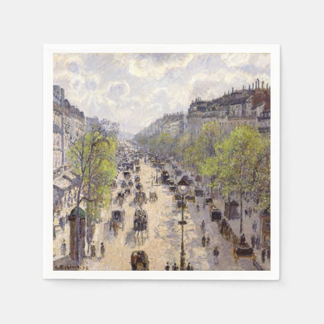 Pissarro - Boulevard Montmartre, Spring Napkin (Front)