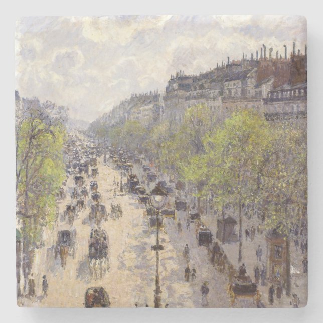 Pissarro - Boulevard Montmartre, Spring Stone Coaster (Front)