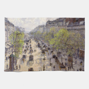 Pissarro - Boulevard Montmartre, Spring Tea Towel