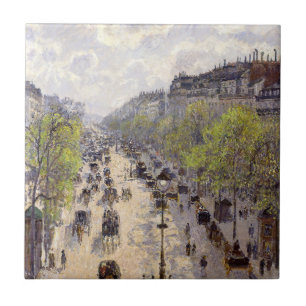 Pissarro - Boulevard Montmartre, Spring Tile