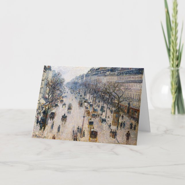 Pissarro - Boulevard Montmartre, Winter Morning Card (Front)