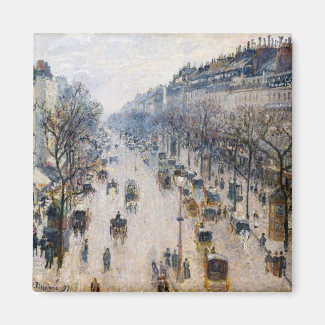 Pissarro - Boulevard Montmartre, Winter Morning Magnet (Front)