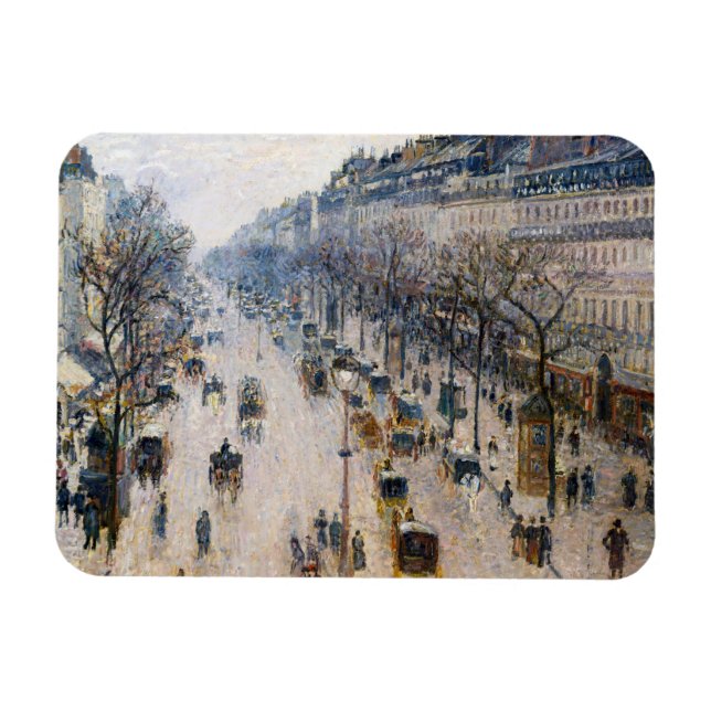 Pissarro - Boulevard Montmartre, Winter Morning Magnet (Horizontal)