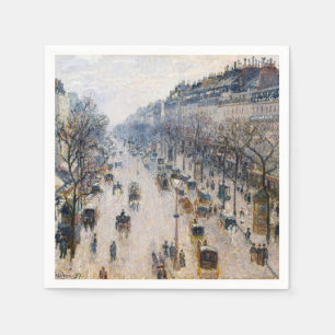 Pissarro - Boulevard Montmartre, Winter Morning Napkin