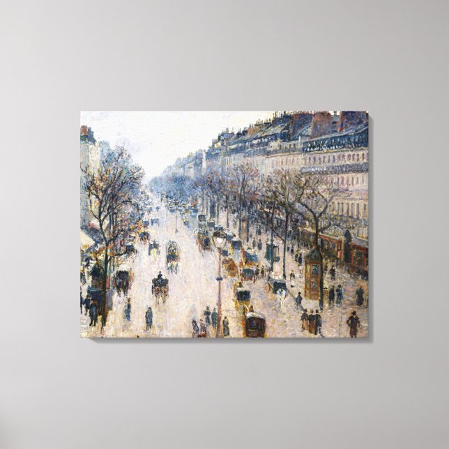 Pissarro - Boulevard Montmartre, Winter Morning Po Canvas Print (Front)