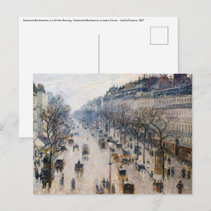 Pissarro - Boulevard Montmartre, Winter Morning Postcard