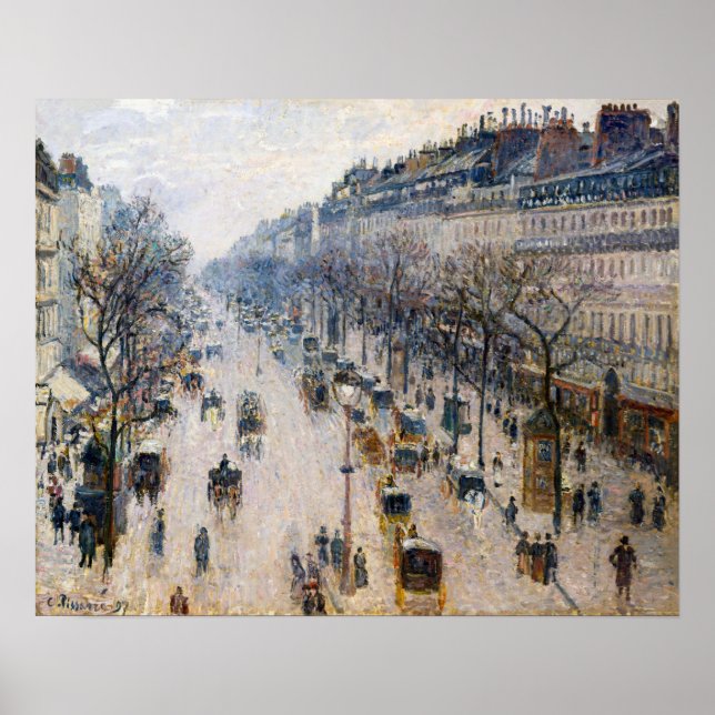 Pissarro - Boulevard Montmartre, Winter Morning Poster (Front)