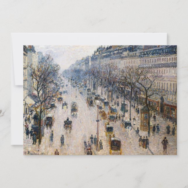 Pissarro - Boulevard Montmartre, Winter Morning Thank You Card (Front)