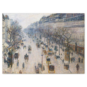 Pissarro - Boulevard Montmartre, Winter Morning Tissue Paper