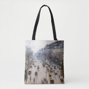Pissarro - Boulevard Montmartre, Winter Morning Tote Bag