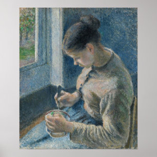 Pissarro - Breakfast Young Peasant Woman Coffee Poster