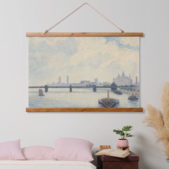 Pissarro Charing Cross Bridge London Old Art Wall Hanging Tapestry (Bedroom)