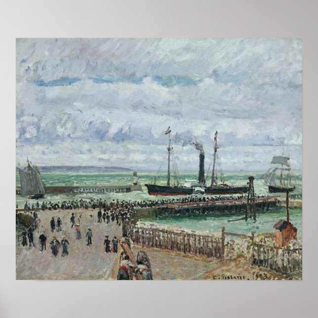 Pissarro - Entering Havre Port Western Breakwater Poster (Front)
