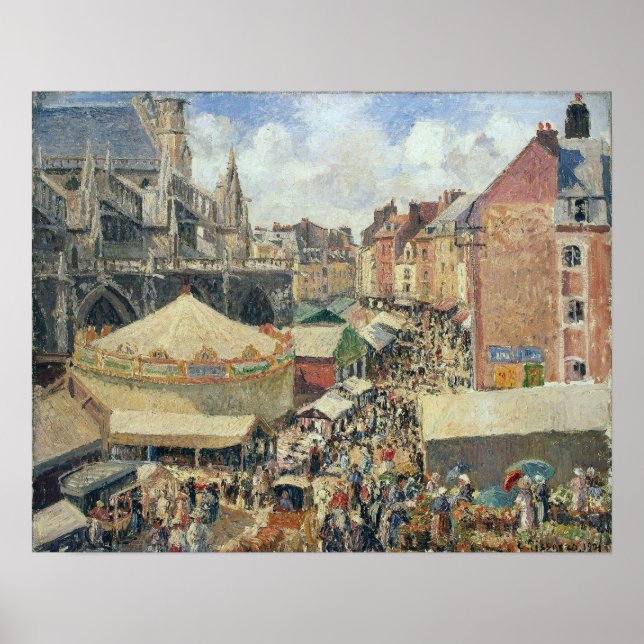 Pissarro - Fair In Dieppe Sunny Morning 1901 Poster (Front)