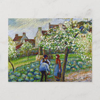 Pissarro - Flowering Plum Trees Postcard