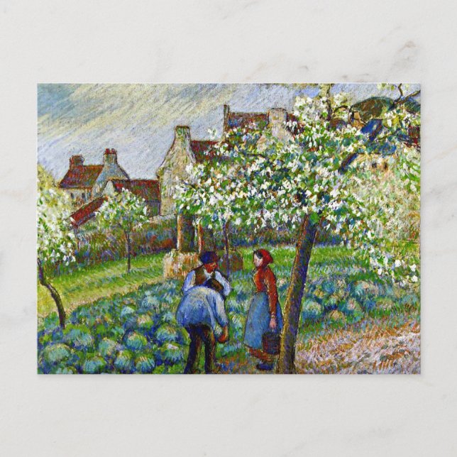 Pissarro - Flowering Plum Trees Postcard (Front)