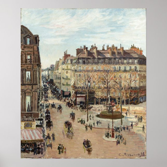 Pissarro - La Rue Saint-Honore 1898 Poster (Front)