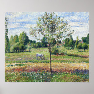 Pissarro - Meadow With A Horse Cloudy Weather Poster
