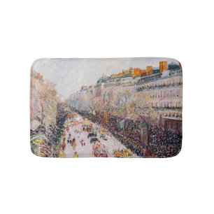 Pissarro - Montmartre, Mardi Gras on the Boulevard Bath Mat