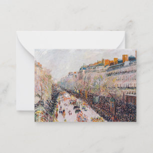 Pissarro - Montmartre, Mardi Gras on the Boulevard Card