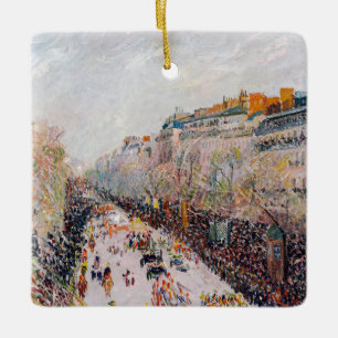 Pissarro - Montmartre, Mardi Gras on the Boulevard Ceramic Ornament