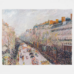 Pissarro - Montmartre, Mardi Gras on the Boulevard Fleece Blanket