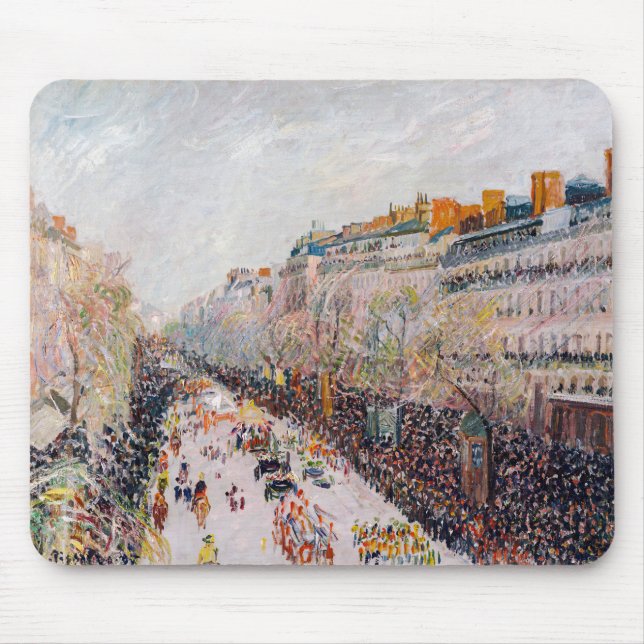 Pissarro - Montmartre, Mardi Gras on the Boulevard Mouse Mat (Front)
