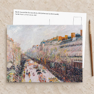 Pissarro - Montmartre, Mardi Gras on the Boulevard Postcard