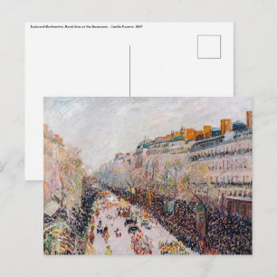Pissarro - Montmartre, Mardi Gras on the Boulevard Postcard