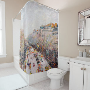 Pissarro - Montmartre, Mardi Gras on the Boulevard Shower Curtain