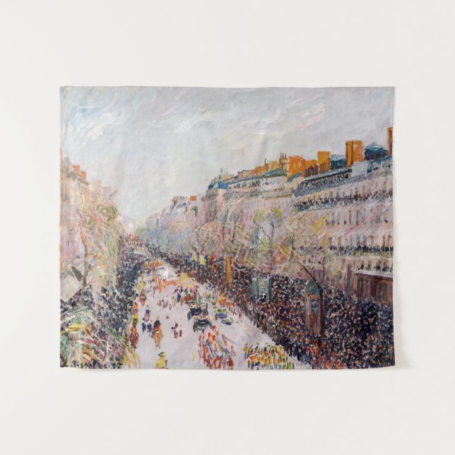 Pissarro - Montmartre, Mardi Gras on the Boulevard Tapestry (Front (Horizontal))
