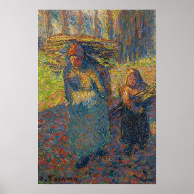 Pissarro - Peasant Women Carrying Brushwood Poster (Front)
