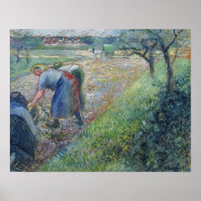 Pissarro - Peasants At Work Pontoise 1880 Poster (Front)