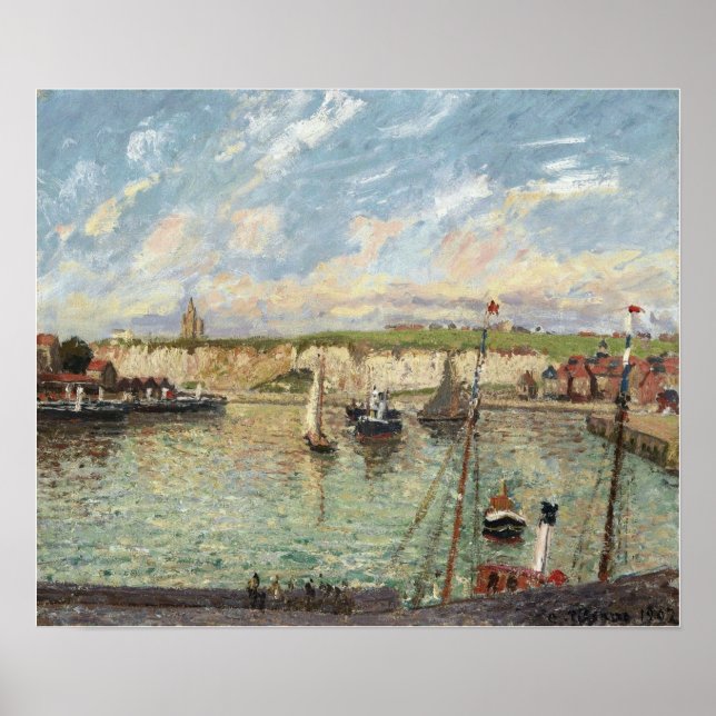 Pissarro - Port Of Dieppe Afternoon Sunny Weather Poster (Front)
