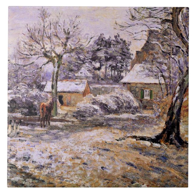 Pissarro - Snow at Montfoucault Tile (Front)