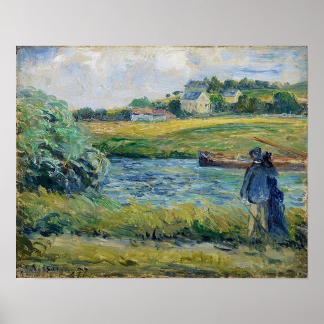 Pissarro - Strolling Near The Water Pontoise 1877 Poster (Front)