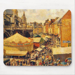 Pissarro: The Fair in Dieppe, Sunny Morning Mouse Mat